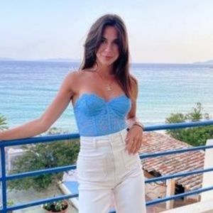 Zara baby blue lace bodysuit